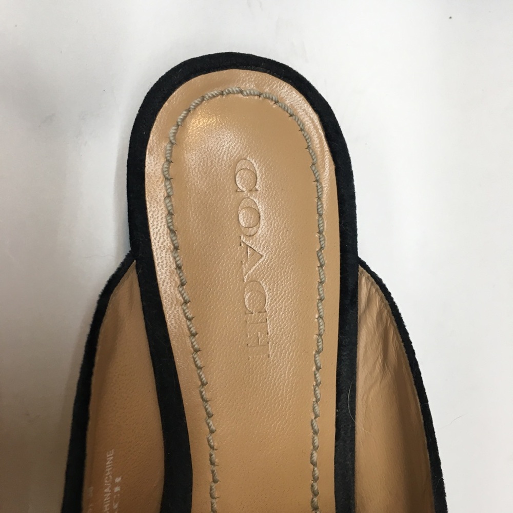 Coach Velvet Tointy Toe Slip On Mules 7.5 Black - Picture 7 of 16